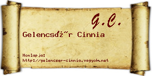 Gelencsér Cinnia névjegykártya